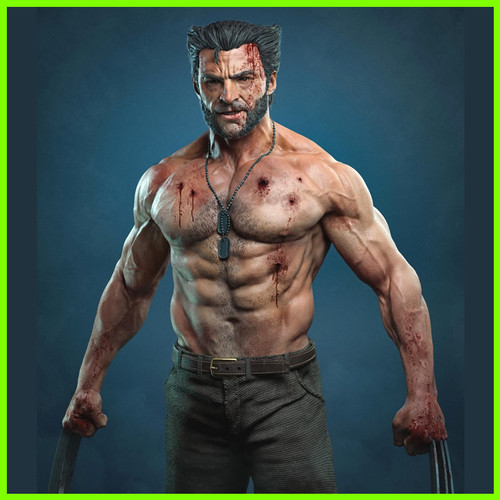 Wolverine Hugh Jackman Statue - STL File 3D Print - maco3d