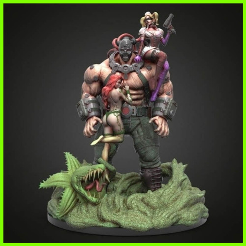 Bane Poison Ivy Harley Quinn Diorama - STL File for 3D Print - maco3d