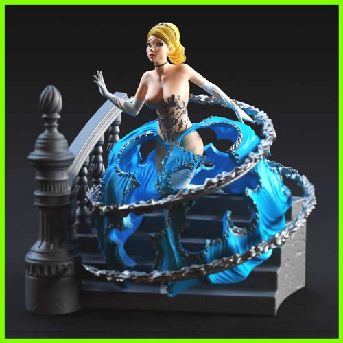 Cinderella Princess - STL File for 3D Print - maco3d