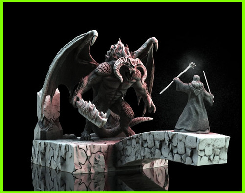 Gandalf vs Balrog The Lord of the Rings - STL File for 3D Print - maco3d