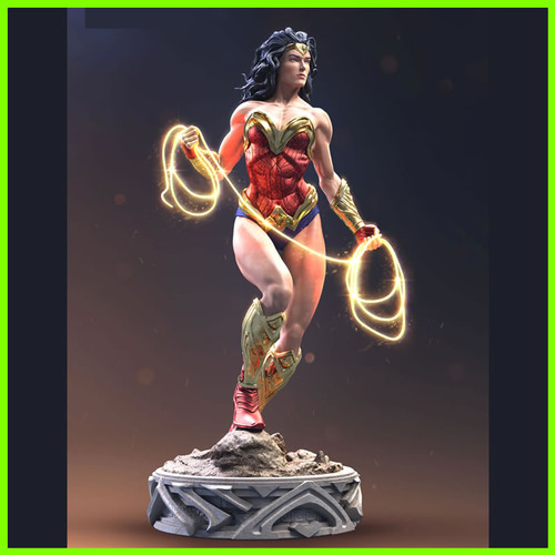 Wonder Woman DC Statue - STL File for 3D Print - maco3d