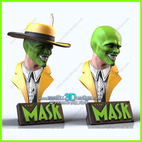 The Mask Bust Jim Carrey - STL File for 3D Print - maco3d