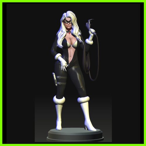 Black Cat Sexy Statue - STL File for 3D Print - maco3d