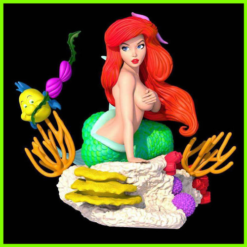 Little Mermaid Diorama - STL File for 3D Print - maco3d