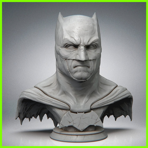 Batman Ben Affleck Bust - STL File for 3D Print - maco3d