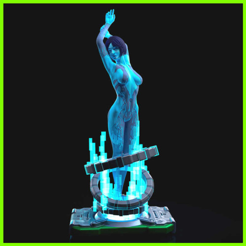 Cortana Halo Statue - STL File for 3D Print - maco3d