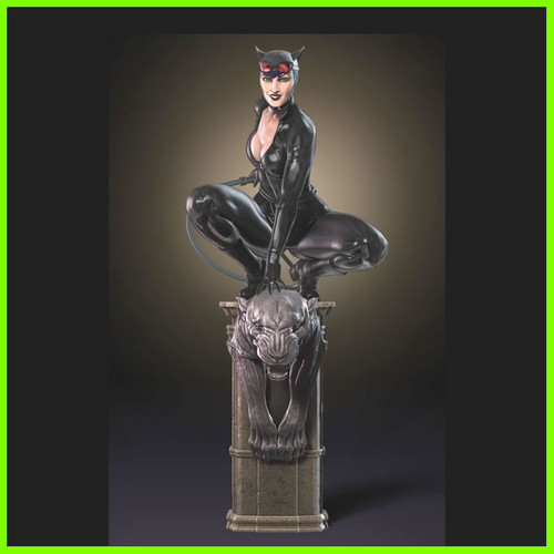 Catwoman Sexy Statue - STL File for 3D Print - maco3d