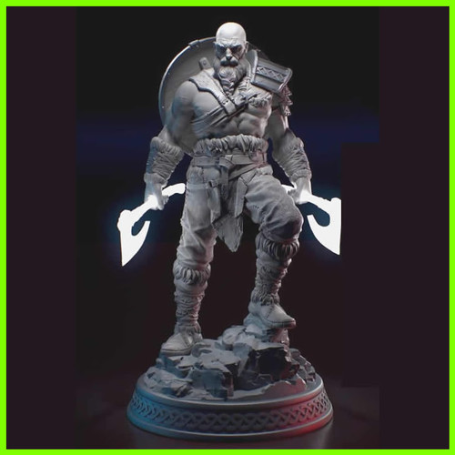 Kratos Viking Statue - STL File for 3D Print - maco3d