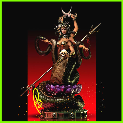 Marilith Demon Statue - STL File for 3D Print - maco3d