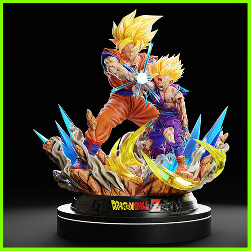 Goku and Gohan Dragon Ball Z Statue - STL File 3D Print - maco3d