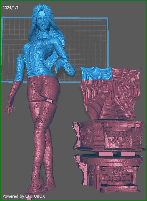 Silk Spiderman Statue - STL File 3D Print