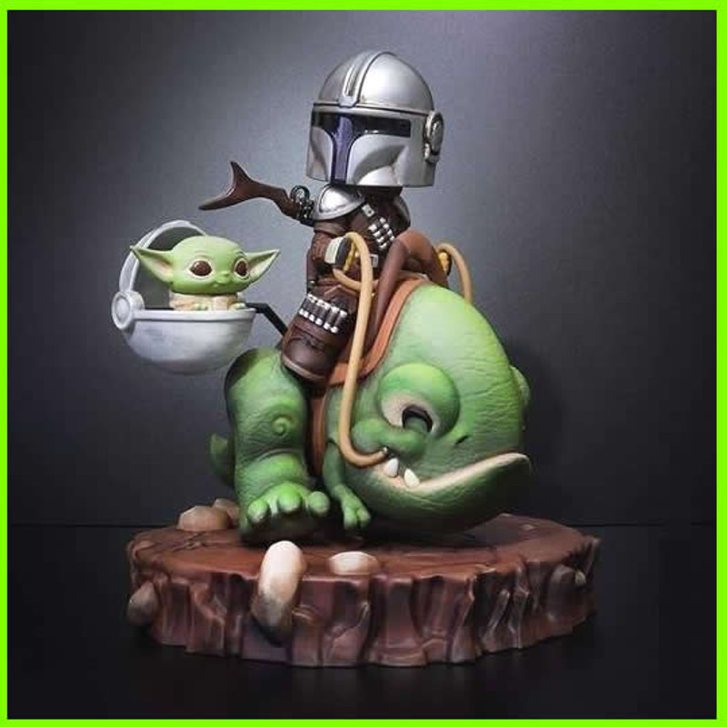 Mandalorian with Baby Yoda Diorama - STL Files for 3D Print