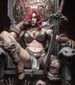 Red Sonja on Throne Statue - STL File 3D Print - maco3d