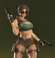 Lara Croft Statue - STL File 3D Print - maco3d