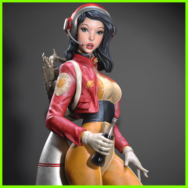 Statue pin-up pompiste - Statues/effigies/Statues américaines
