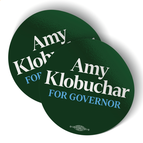 Amy Klobuchar - Green Colorway (3" x 3" Vinyl Sticker -- Pack of Two!)