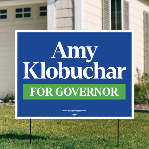 Amy Klobuchar - Blue Colorway (24" x 18" Coroplast Yard Sign)