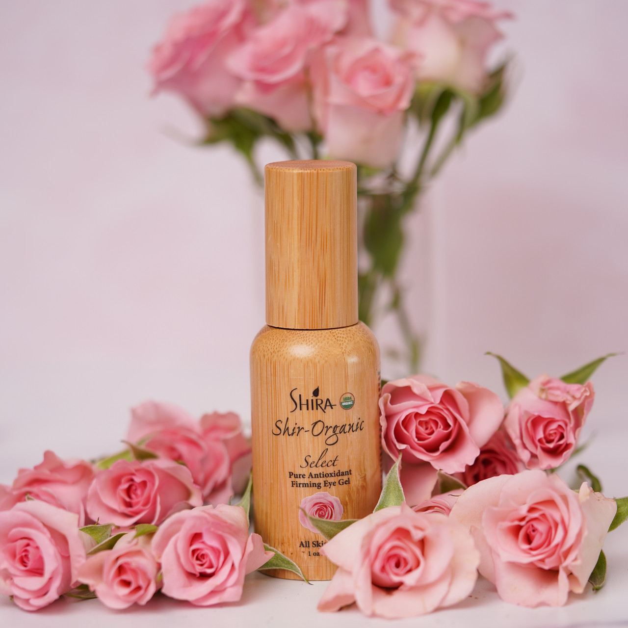 Shir-Organic Select Antioxidant Firming Eye Gel with roses