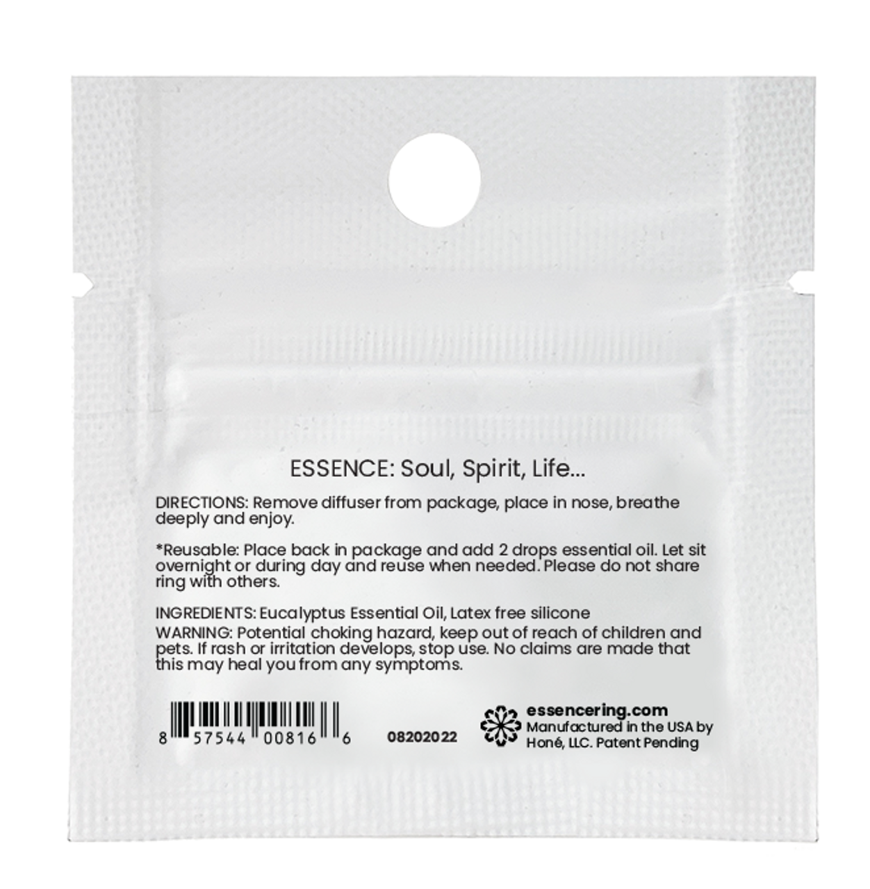 Essence Eucalyptus Wearable Essential Oil Diffuser Back