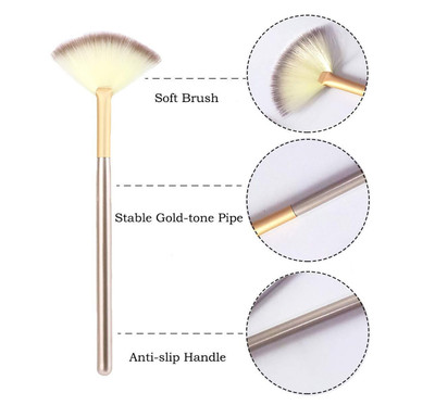 Size 2 Gold & Silver Application Fan Brush