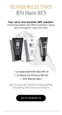 Sunscreen Trio: EGF/FGF DNA + Anti-Pollution + Blemish Balm