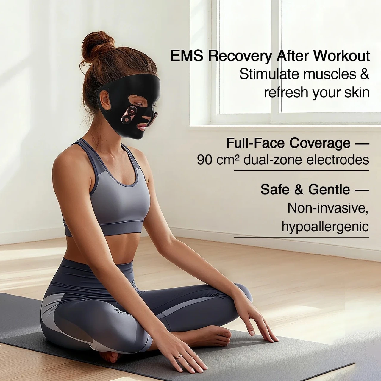 Woman using JOVS EMS mask