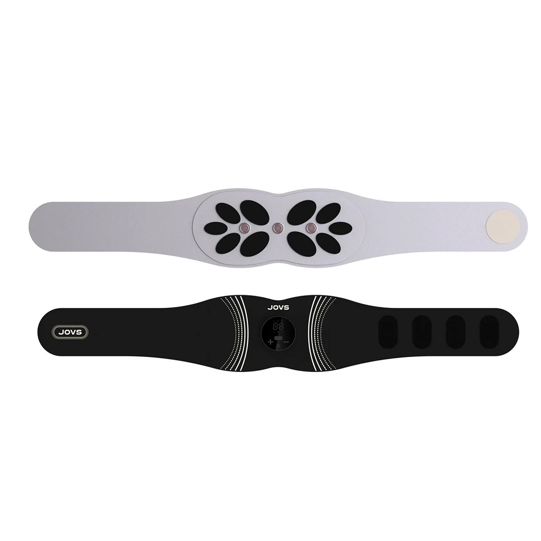 JOVS EMS Sculpting Belt showing the outer control surface and inner electrode placement