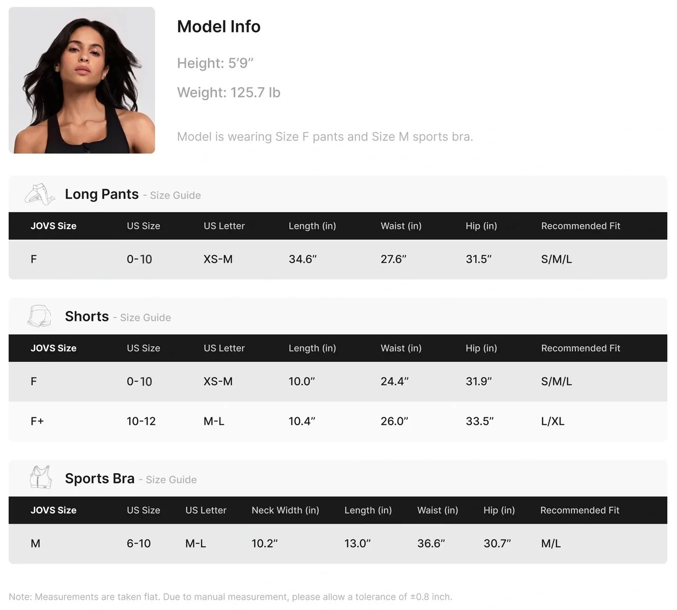 Red light therapy bra size chart