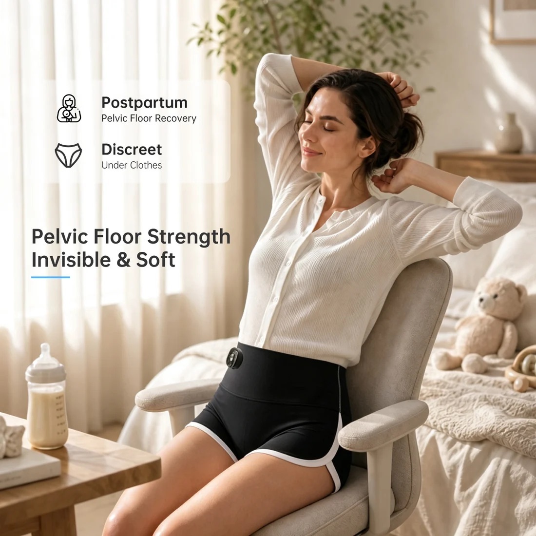 Pelvic floor strength training with EMS