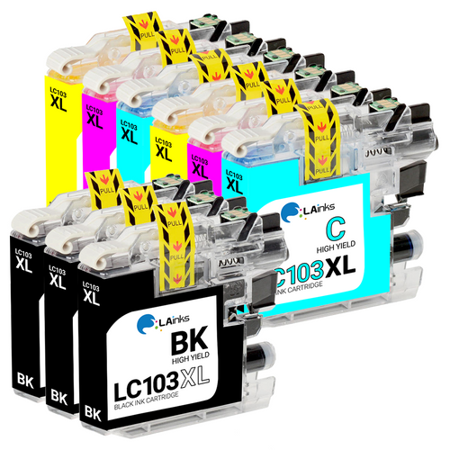 Brother LC103 High Yield Ink Cartridge 9PK - 3 Black, 2 Cyan, 2 Magenta, 2 Yellow (Compatible)