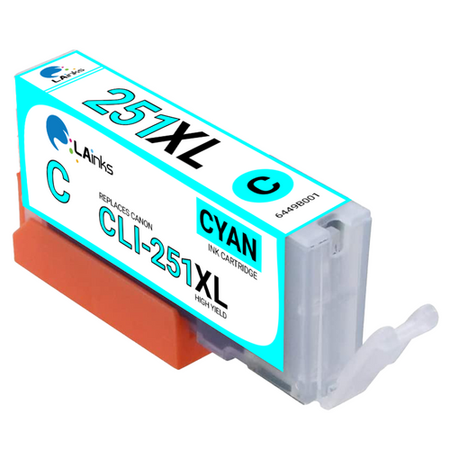 Canon CLI-251XL (6449B001) High Yield Cyan Ink Cartridge (Compatible)