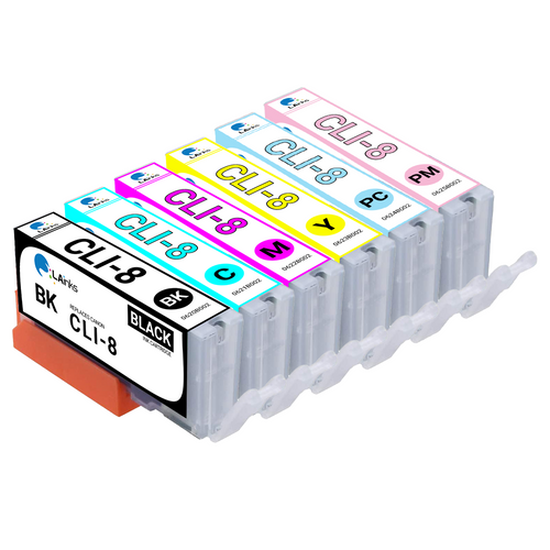 Canon CLI-8 Ink Cartridge 6PK - Black, Cyan, Magenta, Yellow, Photo Cyan, Photo Magenta (Compatible)