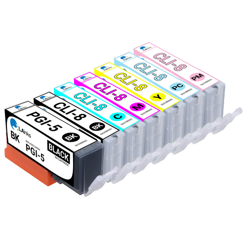 Canon Ink Cartridge 7PK - PGI5 & CLI8 Black, Cyan, Magenta, Yellow, Photo Cyan, Photo Magenta (Compatible)