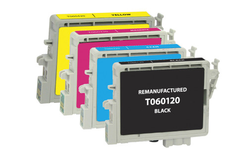 Epson T060 Series Ink Cartridge 4PK - Black, Cyan, Magenta, Yellow (Remanufactured)