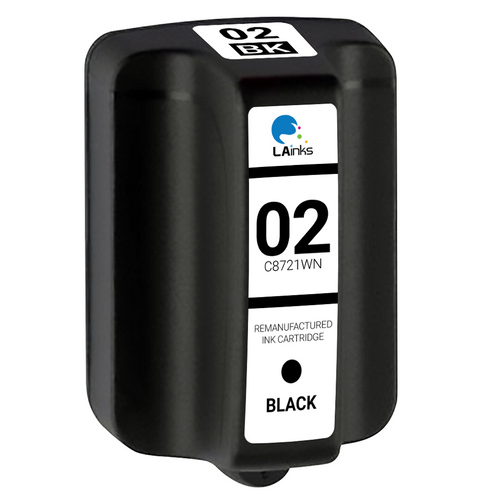 LAinks Replacement for HP 02 C8721WN High Yield Black Ink Cartridge HP_02-B