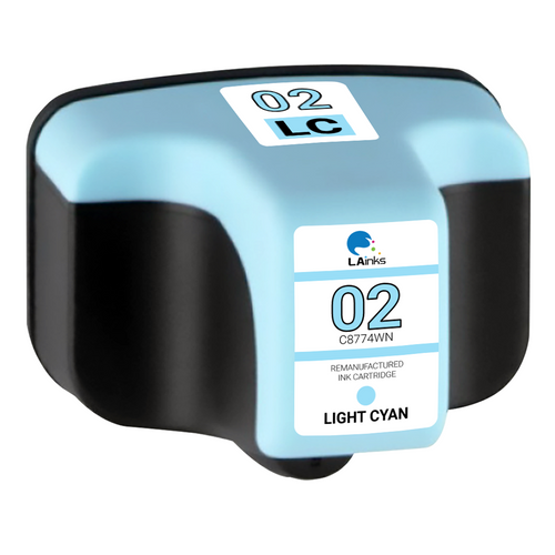 LAinks Replacement for HP 02 C8774WN High Yield Light Cyan Ink Cartridge HP_02-LC