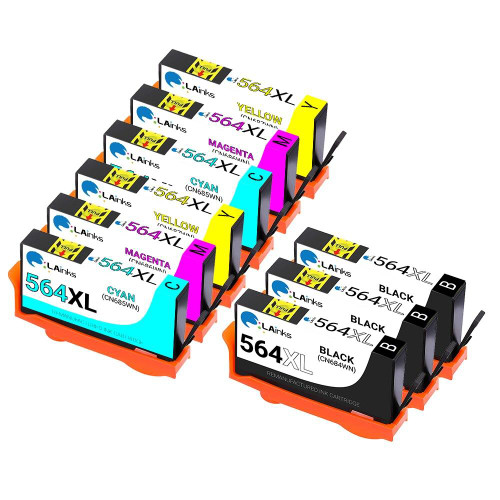 LAinks Replacement for HP 564XL High Yield Ink Cartridges 9PK 3B, 2ea CMY Combo HP_564XL-9PK NC