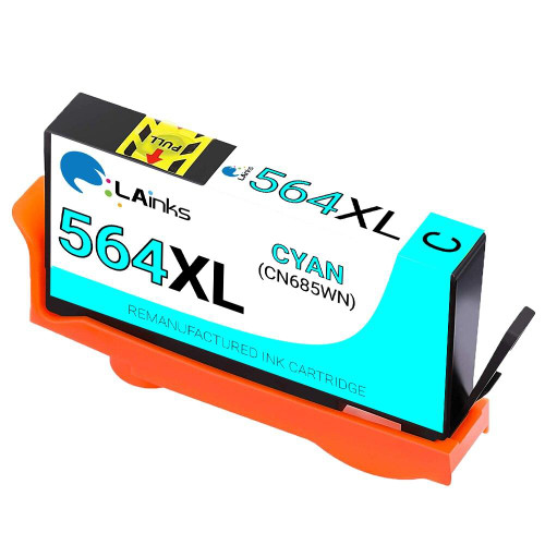 LAinks Replacement for HP 564XL CN685WN High Yield Cyan Ink Cartridge - Shows Accurate Ink Levels HP_564XL-C NC