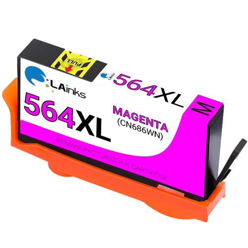 LAinks Replacement for HP 564XL CN686WN High Yield Magenta Ink Cartridge - Shows Accurate Ink Levels HP_564XL-M NC