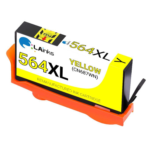 LAinks Replacement for HP 564XL CN687WN High Yield Yellow Ink Cartridge - Shows Accurate Ink Levels HP_564XL-Y NC