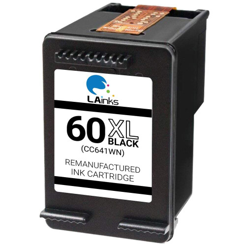 LAinks Replacement for HP 60XL CC641WN High Yield Black Ink Cartridge HP_60XL-B