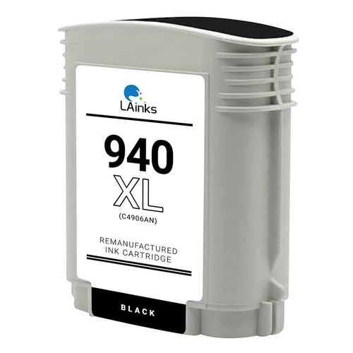 LAinks Replacement for HP 940XL C4906A High Yield Black Ink Cartridge - Shows Accurate Ink Levels HP_940XL-B NC