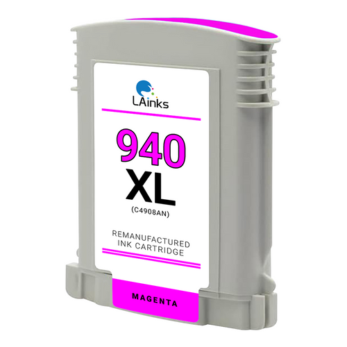 LAinks Replacement for HP 940XL C4908A High Yield Magenta Ink Cartridge - Shows Accurate Ink Levels HP_940XL-M NC