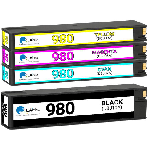 LAinks Replacement for HP 980 Ink Cartridges 4PK 1ea BCMY Combo HP_980-4PK