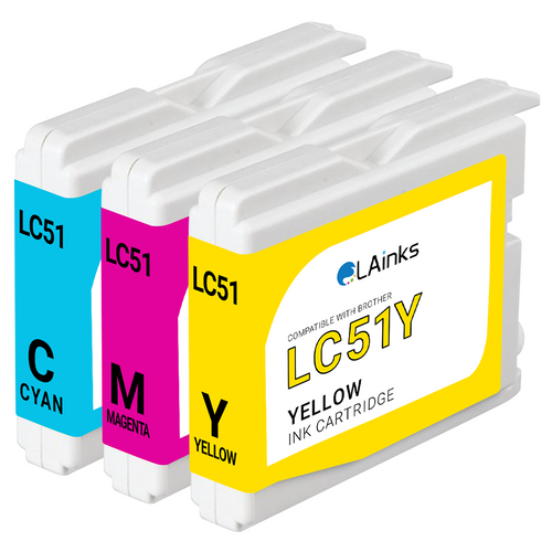 LAinks Replacement for Brother LC-51 LC51 Ink Cartridges 3PK 1ea CMY Combo BROTHER_LC51-3PK