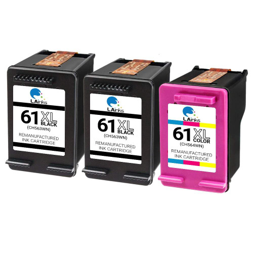 LAinks Replacement for HP 61XL High Yield Ink Cartridges CH563WN/CH564WN 3PK - 2 Black, 1 Color HP_61XL-3PK NG