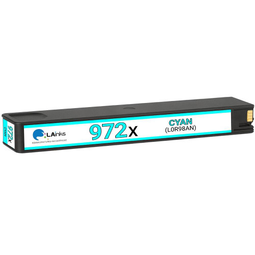 LAinks Replacement for HP 972X L0R98AN High Yield Cyan Ink Cartridge - Shows Accurate Ink Levels HP_972X-C