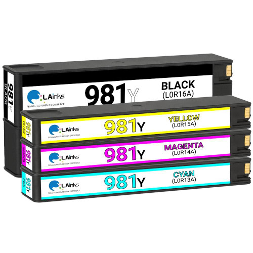 Remanufactured HP 981Y Ink Cartridge 4PK - Black, Cyan, Magenta, Yellow HP_981Y-4PK NC