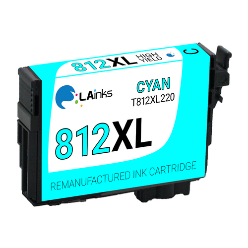 LAinks Remanufactured Replacement for Epson T812XL T812XL220 Cyan Ink Cartridge