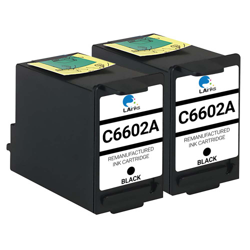 HP C6602A 2-Pack Black Ink Cartridge (Remanufactured)
